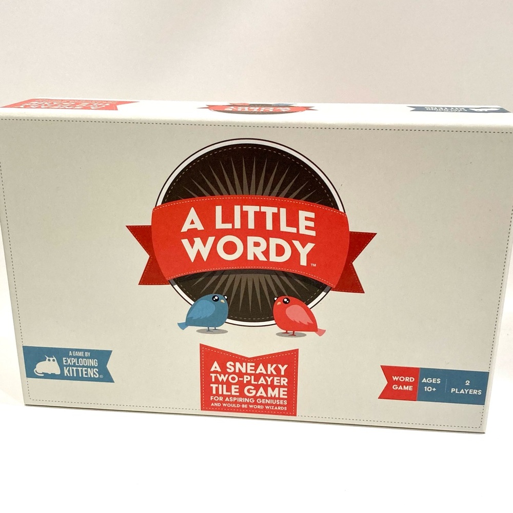 A Little Wordy Board Game by Exploding Kittens 2-Player Tile Word Like NEW